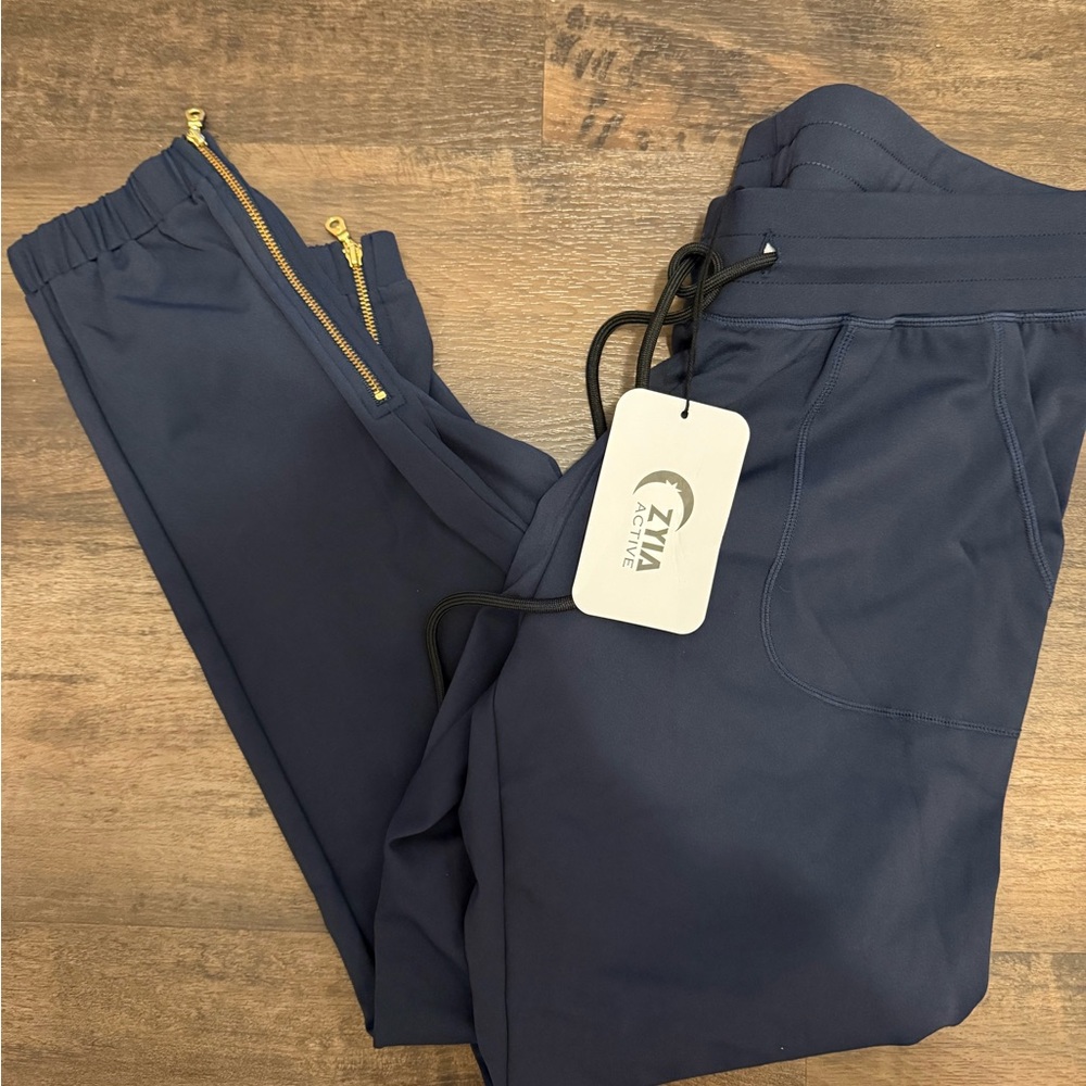 ZYIA Black Activewear with Gold Logo